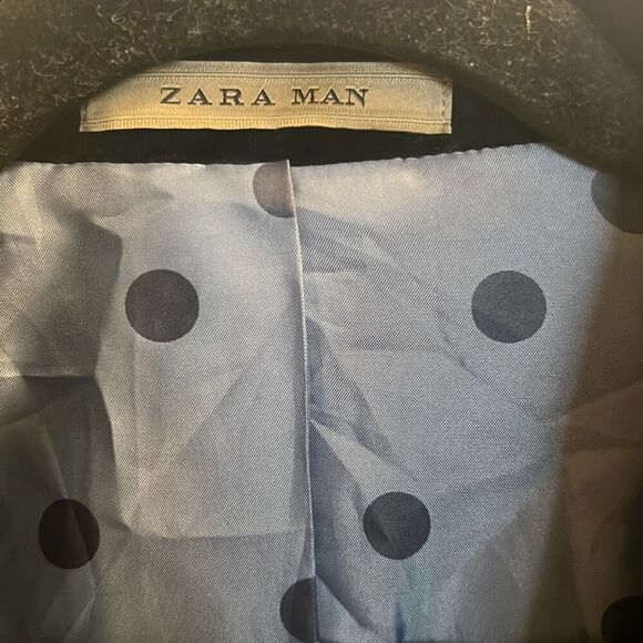 ✨ZARA NAVY BLUE VELVET SZ 38 BLAZER✨ - Picture 7 of 9